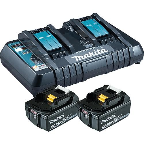 Akku-Set MAKITA 18V mit 2x 6,0 Ah Akkus und Doppelladegerät