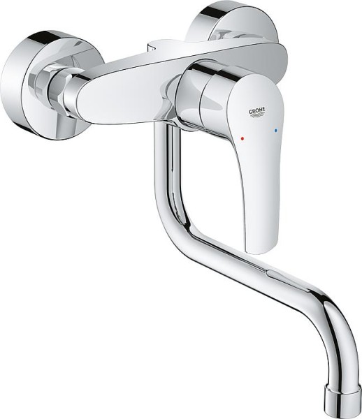 Wand-Spültischmischer Grohe Eurosmart mit Schwenkauslauf Ausladung 216 mm chrom