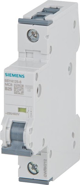 Leitungsschutzschalter Siemens, 10KA, 1-polig, B25A, 5SY4125-6