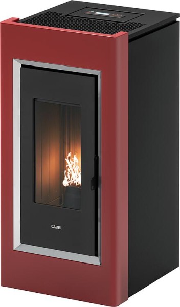 Pelletofen Cadel Prince Plus 11, T1 Wifi Grundgerät mit Verkleidung Metall Rot 11 KW, Warmluftvertei