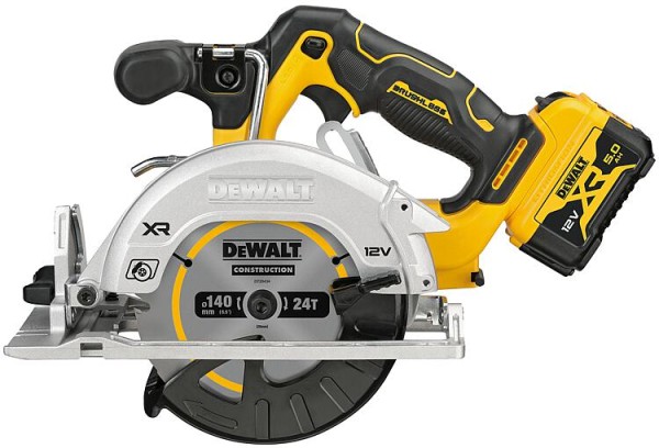 Akku-Handkreissäge DeWALT 12V DCS512P2-QW mit 2x 5,0 Ah Akkus und Ladegerät