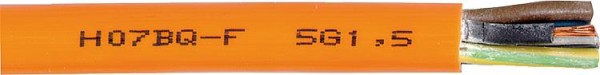 Schwere Gummischlauchleitung H07BQ-F orange, 5 G x 2,5 qmm Rolle à 50 m