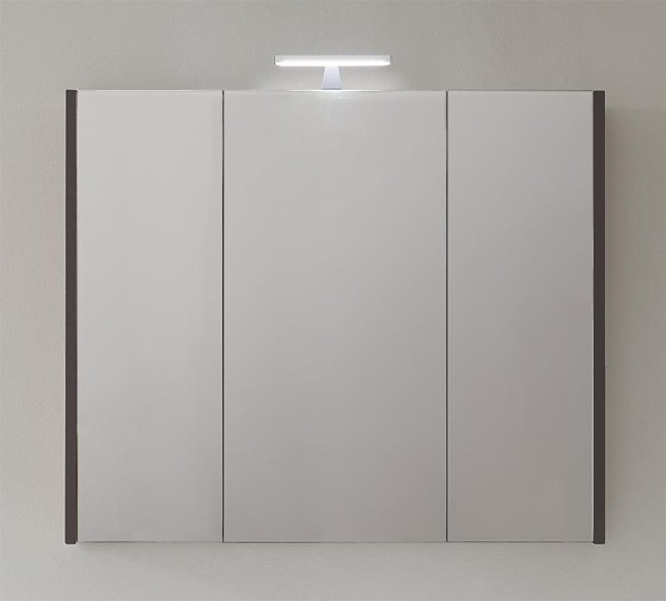 Spiegelschrank mit Beleuchtung anthrazit Hochglanz 3 Türen 950x750x188mm