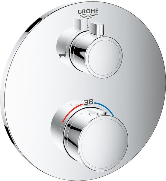 UP-Wannenthermostat Grohe Grohtherm Rosette Ø 158 mm chrom rund