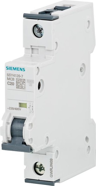 Leitungsschutzschalter Siemens, 10KA, 1-polig, C20A, 5SY4120-7