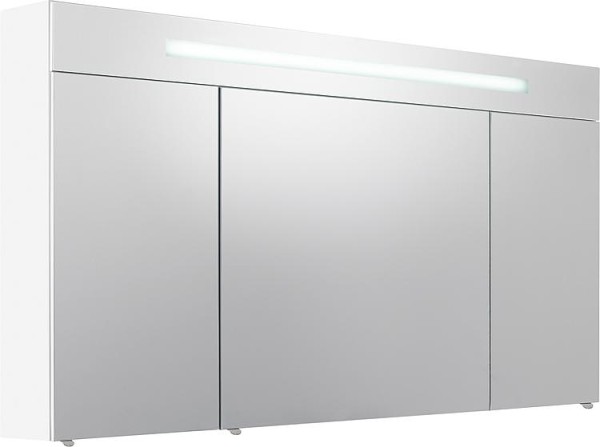 Spiegelschrank m. bel. Blende weiß Hochglanz 3 Türen 1200x740x160 mm