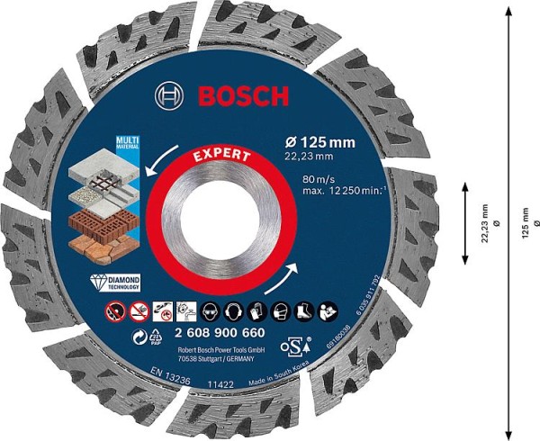 Diamant-Trennscheibe EXPERT Multi Material Ø 125x22,23x2,4mm