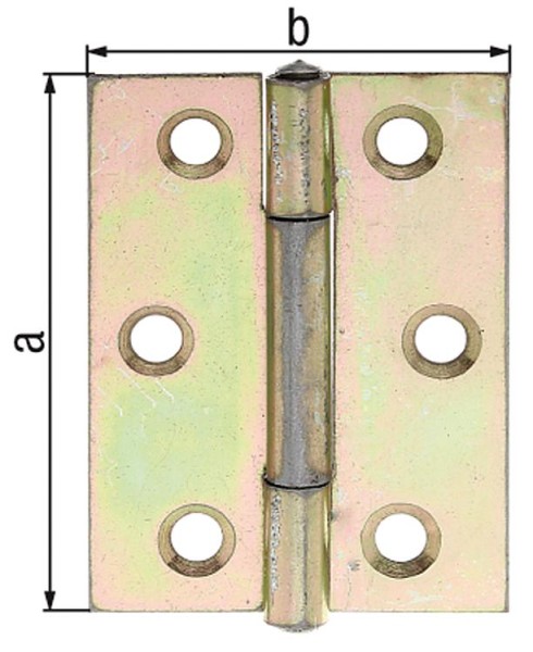 Scharnier, 51x37x1mm gelb verzinkt