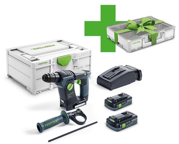 Akku-Bohrhammer Festool 18 V BHC 18 HPC 4,0 I-Plus mit 2x 4,0 Ah Akku und Ladegerät inkl. Systainer