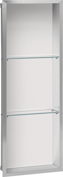 Wandnische 2 Fächer BxHxT: 323x925x150 mm weiße Glasrückwand