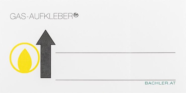 Hinweisplakette Gas, 100 x 50 mm, 25 Stück