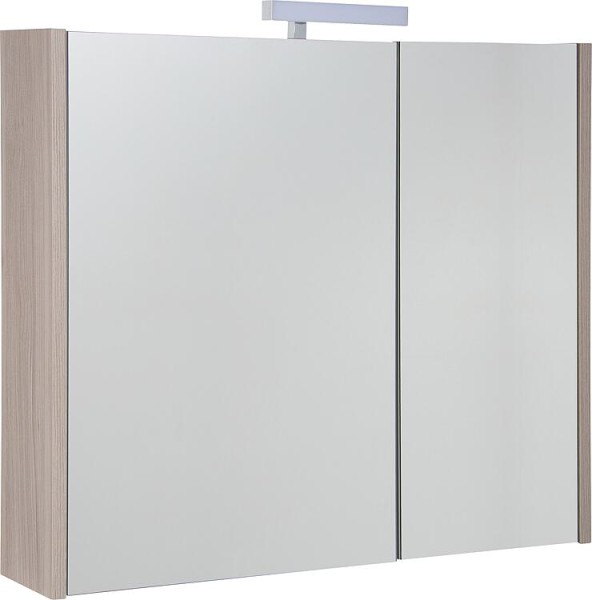 Spiegelschrank Akira mit LED-Beleuchtung, 2 Türen, Ulme Rousseau, 800x700x155mm