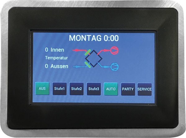 Steuerung mit Touchdisplay für Evenes KWL Gerät Typ HRV Filter und Temperaturanz