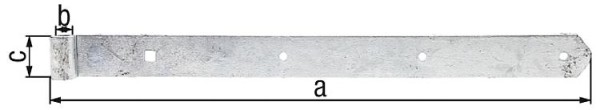 Ladenband gerade / abgerundet 500 x 40 mm, ø 13 mm, feuerverzinkt