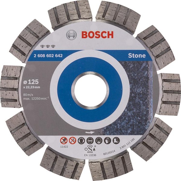 Diamanttrennscheibe BOSCH Best for Stone für Stein Ø 125 x 22,23 x 2,2mm