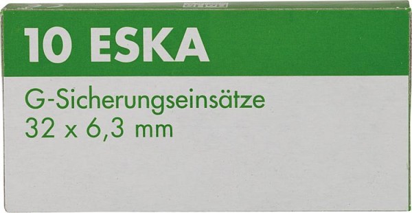 Feinsicherung träge 1 A 1 Beutel 10 Stück 6,3 x 32 mm