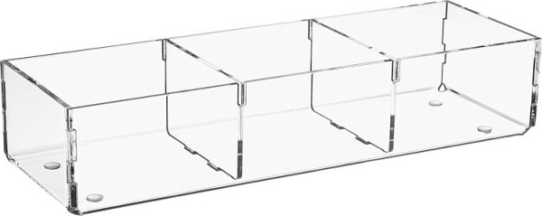 Sortierbox aus Plexiglas transparent 240x80x50 mm