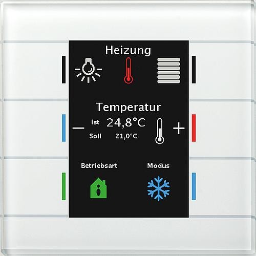 Glastaster II Smart MDT mit Farbdisplay und Temperatursensor, Weiß