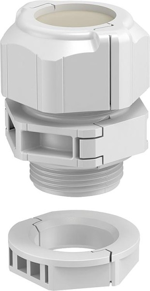 Kabelverschraubung OBO, teilbar mit Gegenmutter M25lichtgrau, geschlossen, 1 Stü