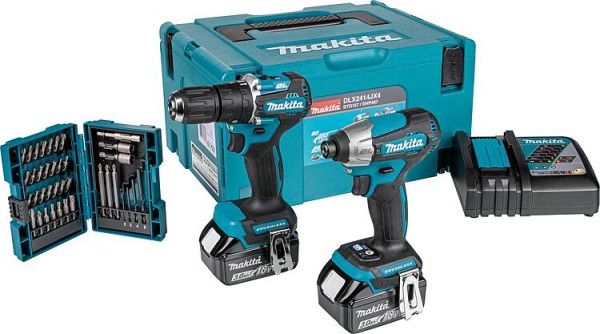 Akku-Set 18V MAKITA® DLX2414JX4 mit Schlagschrauber und Schlagbohrschrauber