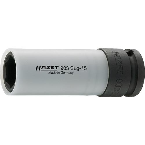 Kraftschraubereinsatz HAZET 1/2", 6-kant, SW 17, L: 85mm mit Schonhülse