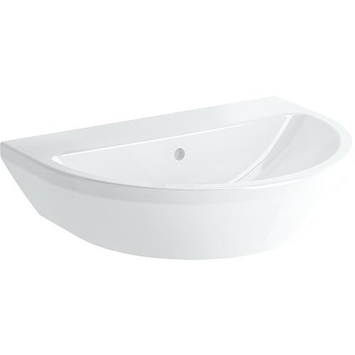 Waschtisch VitrA Integra rund 650x490mm, weiß, mit Überlauf 1 Hahnloch mittig