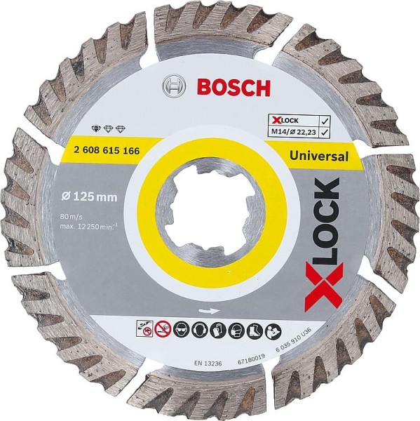 Trennscheibe BOSCH® Diamant Standard for Universal mit X - Lock Aufnahme Ø 125 mm