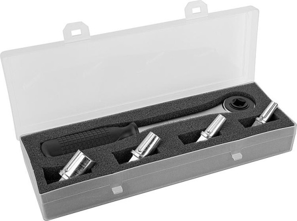 Stufenschlüssel Ratschen-Set mit Einsätzen Größe 3/8"+1/2"+3/4"+1"