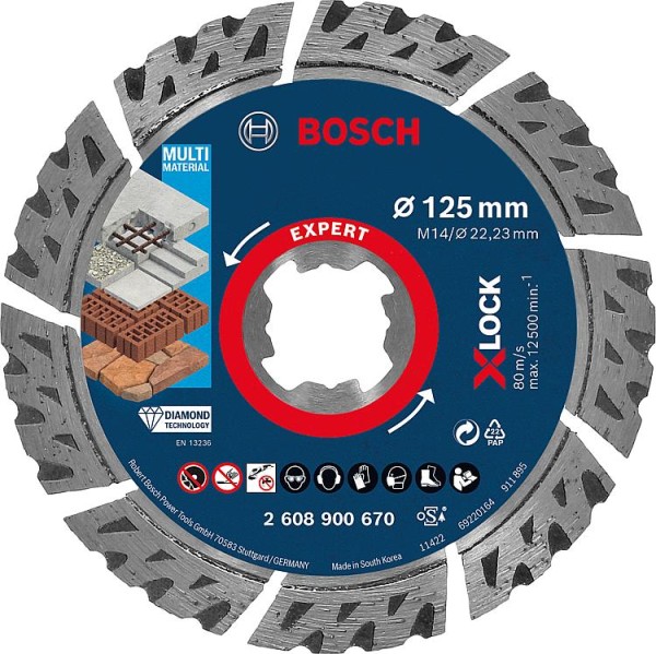 Diamanttrennscheibe BOSCH Expert Multi Material Ø 125x22,23x2,4mm