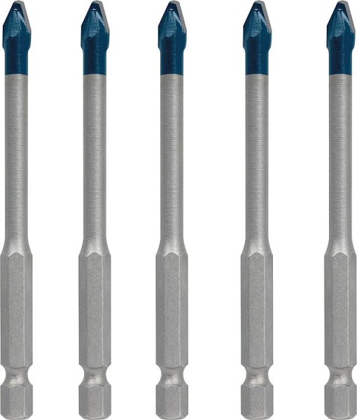 Fliesenbohrer-Set BOSCH 5-teilig HardCeramic Ø 6 mm, Länge 90mm mit 1/4" Sechskantaufnahme