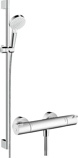 Brausethermostat-Set Hansgrohe Crometta Vario, Ecostat 1001 CL Brausestange 900 mm, Handbrause Ø 100