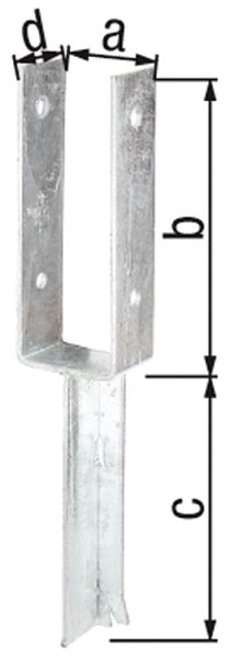 Pfostenträger U-Form, T-Eisen, 71x200mm, feuerverzinkt