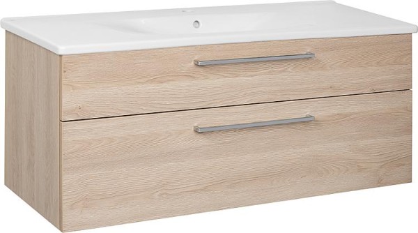 Badmöbel Suri 1 WTU+Keramik-WT Eiche Dekor Cashm., Chromgriff, 2 Auszüge, 1230x545x495mm