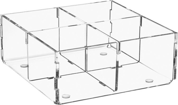 Sortierbox aus Plexiglas transparent 120x120x50 mm