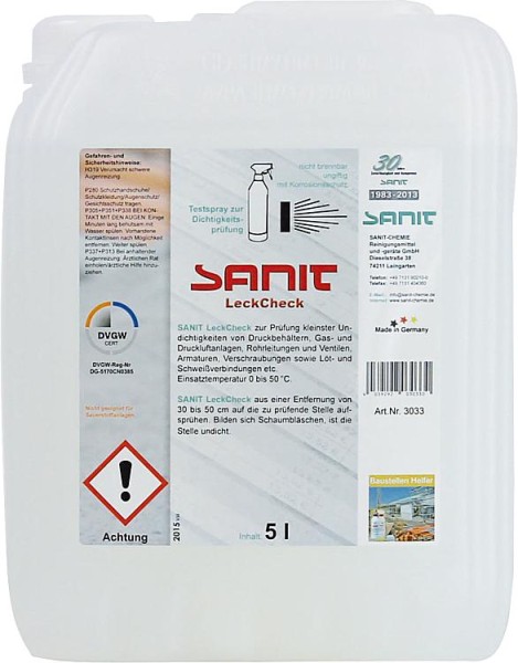 Lecksucher SANIT LeckCheck DVGW, 5 l Kanister