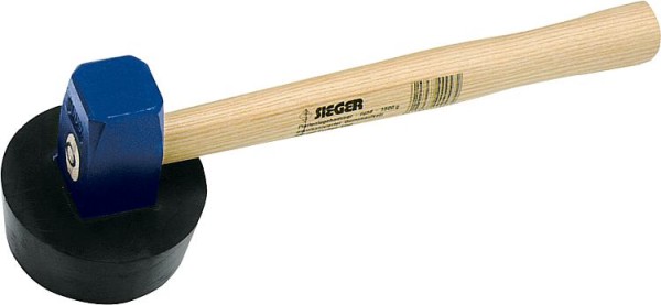 Sieger-Plattenlegerhammer, 1500 g, rund, anvulkanisert, Holz-/Rinkeil, Esche-Stiel 38 cm