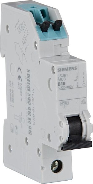 Leitungsschutzschalter Siemens, 6KA, 1-polig, B16A, 5SJ6116-6KS