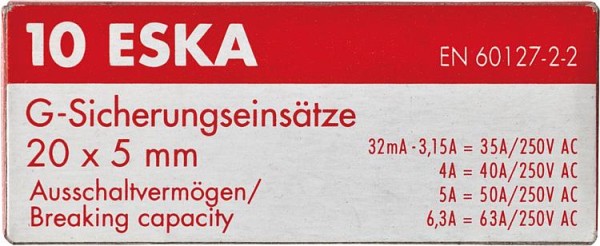 Feinsicherung flink 0,125 A (5x20mm) 10 Stück