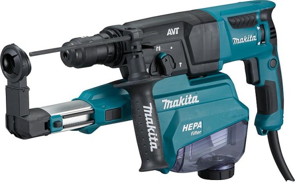 Bohr- und Meißelhammer Makita 800W, HR2653TJ SDS Plus mit integ. Staubabsauger