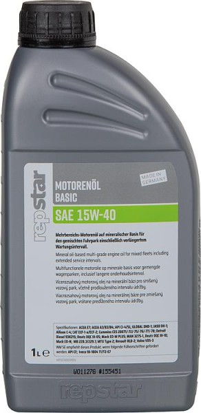 Motoröl REPSTAR SAE 15W-40 Basic 1l Flasche