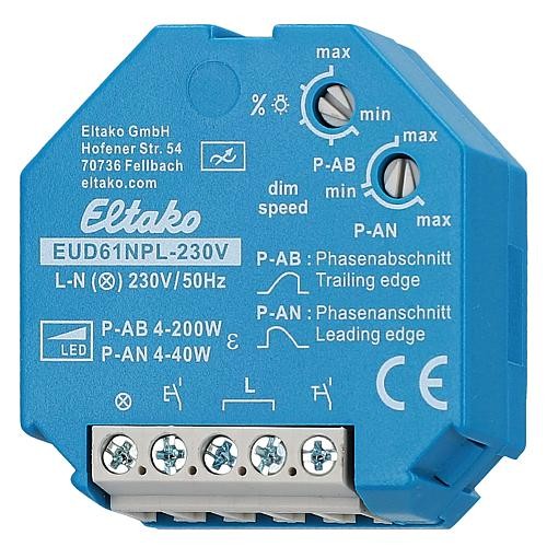 Universal-Dimmschalter ohne N-Anschluss für LED Eltako, EUD61NPL-230V