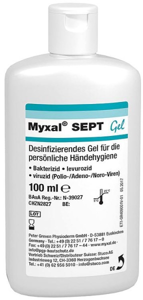 Händedesinfektionsmittel MYXAL Sept Gel 100ml Flasche