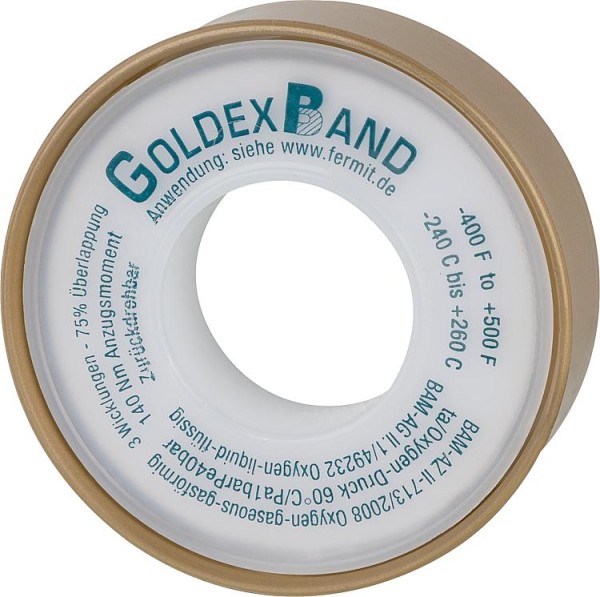 PTFE-Gewindedichtband FERMIT GoldexBand 12,7mm x 13,3m