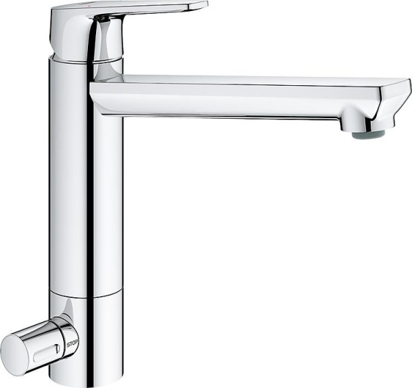 Spültischmischer Grohe BauEdge mit Geräteabsperrventil Ausladung 222 mm chrom