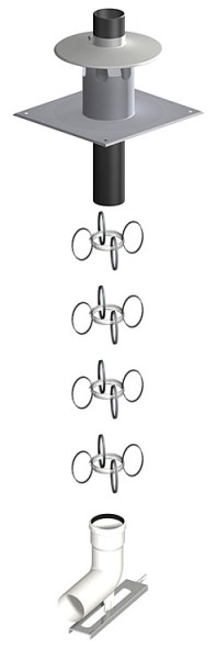 Kunststoff-Abgassystem Basis-Set 7, DN60 > DN80