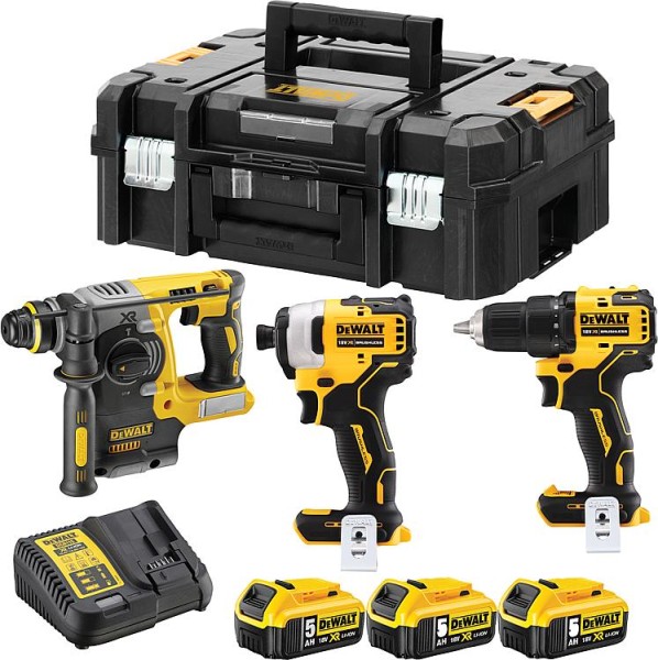 Akku-Set DeWALT 3-teilig inkl. Bohrschrauber, Schlagschrauber und Bohrhammer