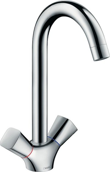 Zweigriff-Spültischmischer Hansgrohe 220 Logis M31, chrom Schwenkbereich 360°