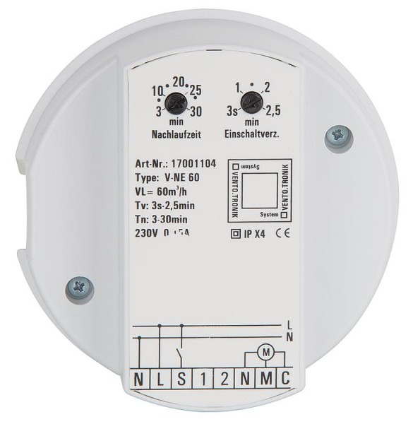 Steuerbaustein EVENES Typ V-NE60 60m3/h, mit Nachlauf und Ein- schaltverz.