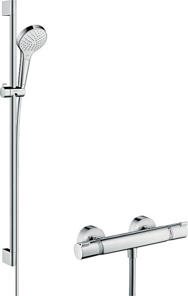 Brausethermostat-Set Hansgrohe Croma Select S Vario Brausestange 900 mm, Handbrause Ø 110 mm und Bra