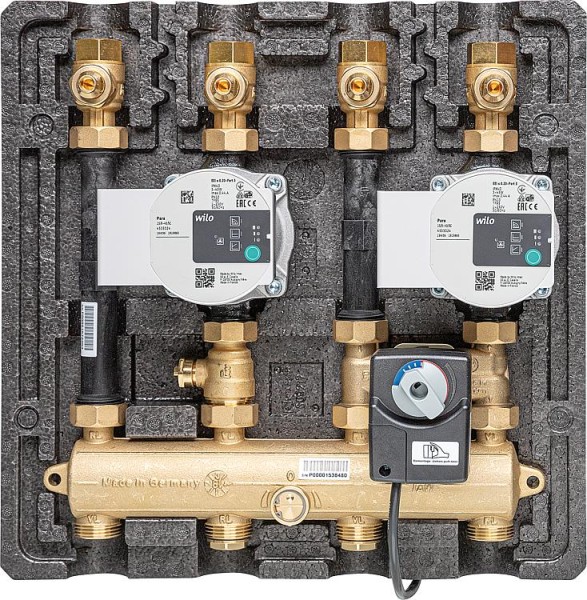 Modulverteilergruppe Thermax DN20(3/4"), 2x gemischt, Motor SR2,2x Wilo Para SC15/6-43